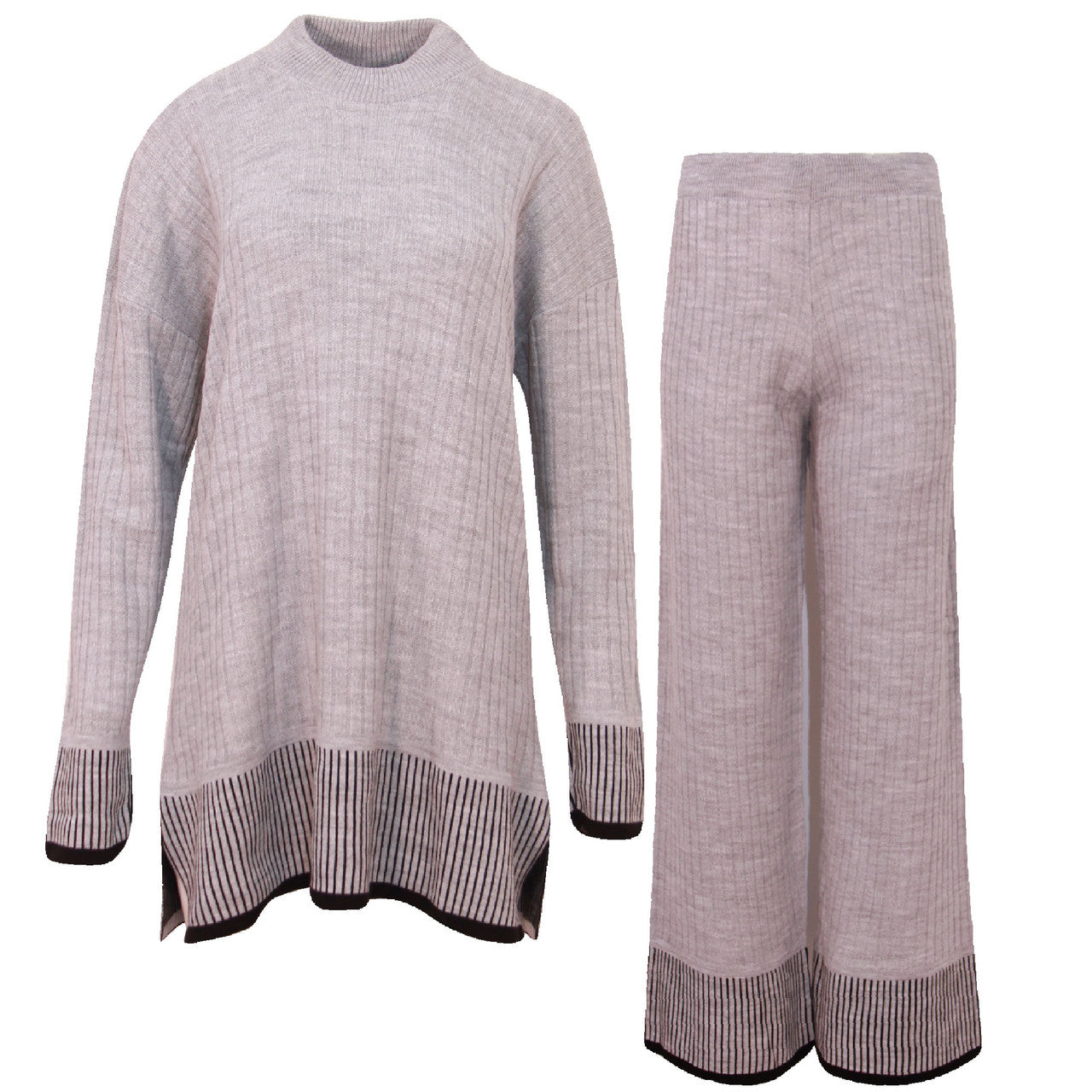 Women Tracksuit 2pc Sets Ladies Knitted Outfit Jumper Trouser