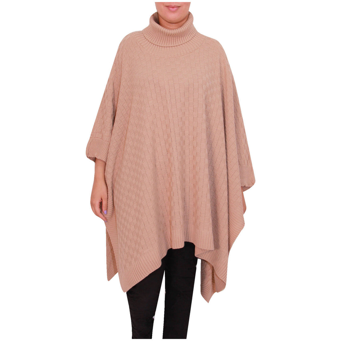 Women Poncho Ladies Cowl Neck knitted Poncho Cape Shawl Scarf Wrap