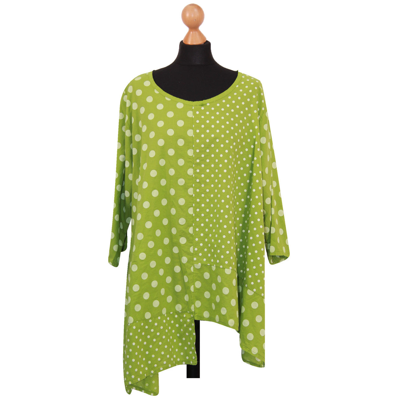 WOMEN PLUS SIZE TOP LADIES PRINTED ITALIAN POLKA DOTTED TOP SUMMER HOLIDAYS CASUAL