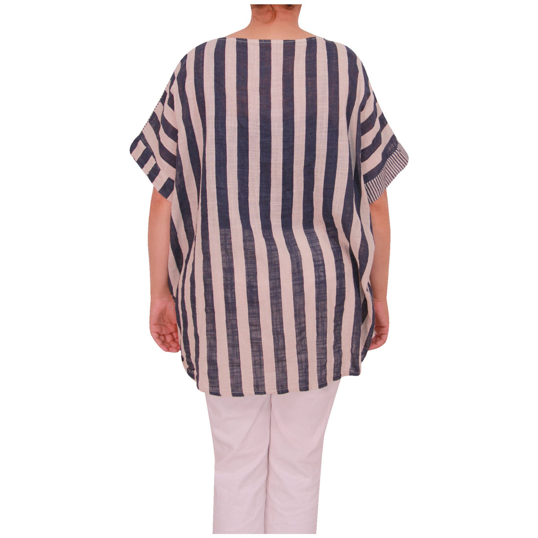 Italian Ladies Stripe Print Cotton Top