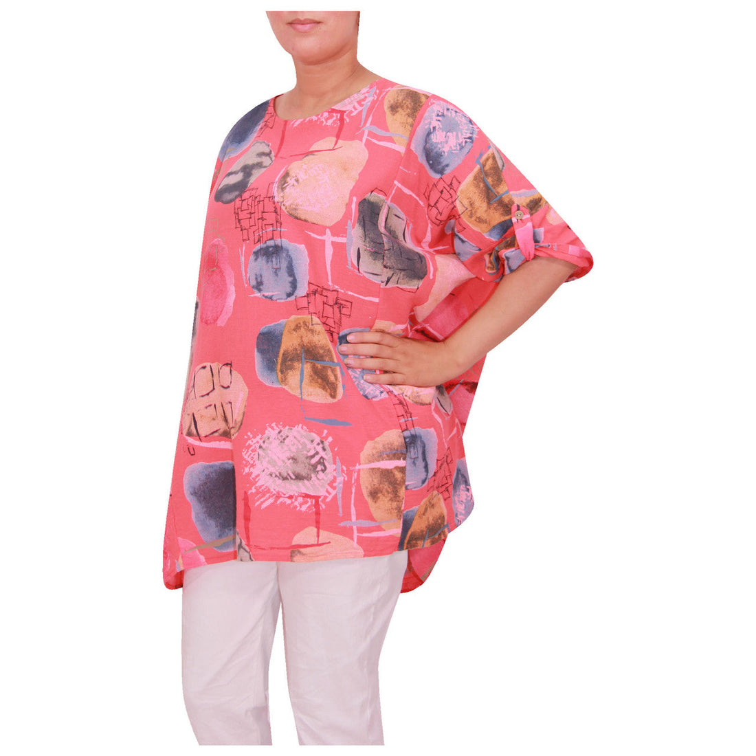 Women Italian Top Ladies Printed Cotton Top With Pockets