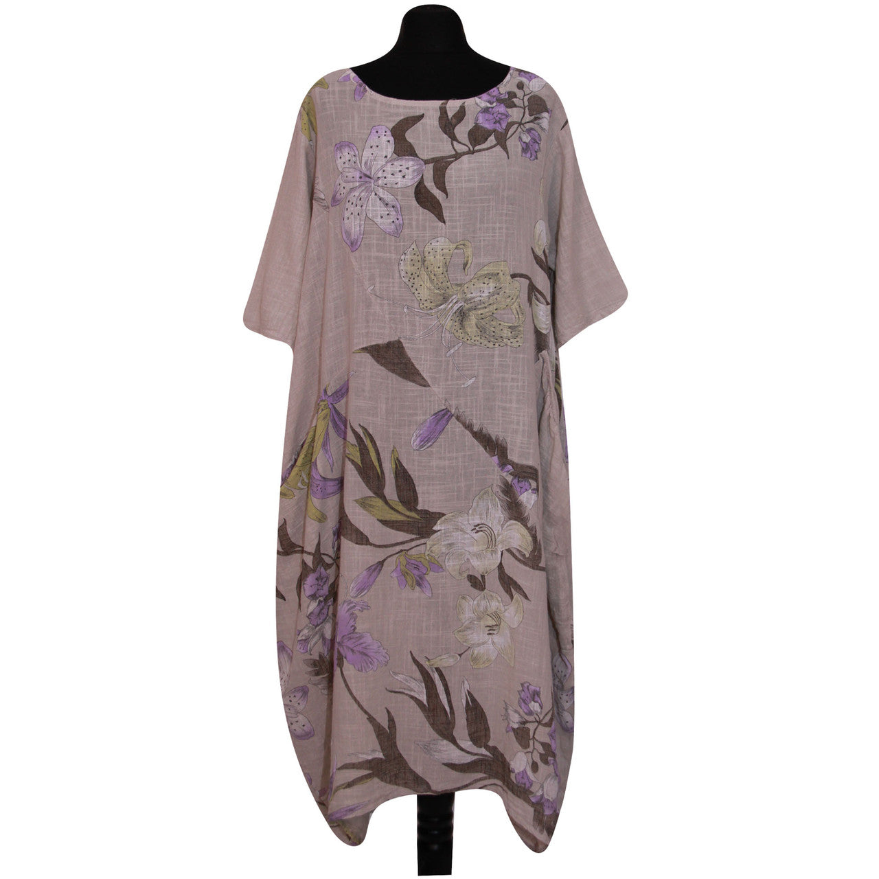 Italian Floral Print Cotton Dress