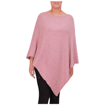 Women Italian Knitted Poncho Ladies Asymmetric Hem Cape Shawl